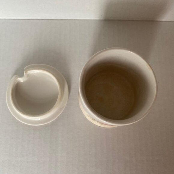 Christmas lidded Jam or sugar bowl. Sadler England. Vintage. Poinsettia - Picture 11 of 12